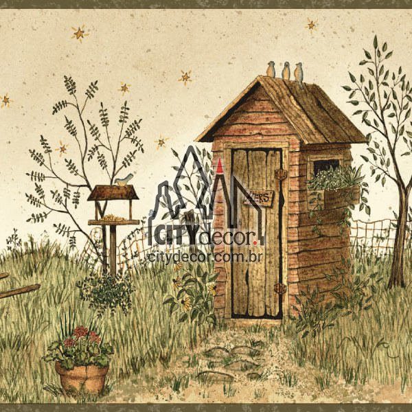 Faixa de parede Banheiro na Roça Faixa de parede Banheiro na Roça