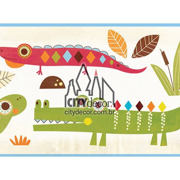 Faixa de parede border jacaré crocodilo Faixa de parede border jacaré crocodilo