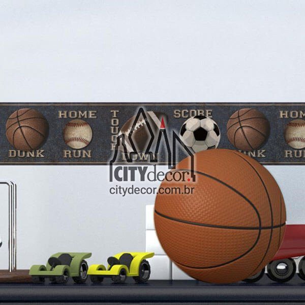 Faixa decorativa de parede Bolas Esportivas Faixa decorativa de parede Bolas Esportivas