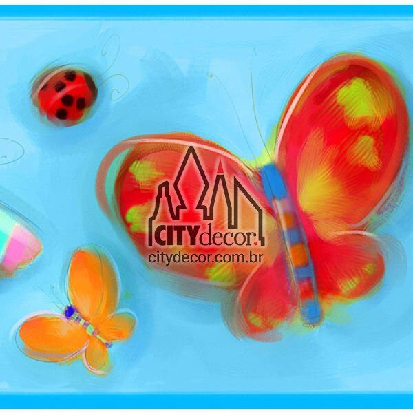 Faixa decorativa de parede borboletas e libélulas Faixa decorativa de parede borboletas e libélulas