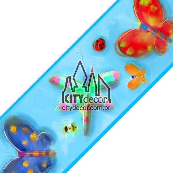 Faixa decorativa de parede borboletas e libélulas Faixa decorativa de parede borboletas e libélulas