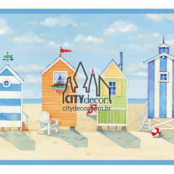 Faixa decorativa cabanas de praia Faixa decorativa cabanas de praia