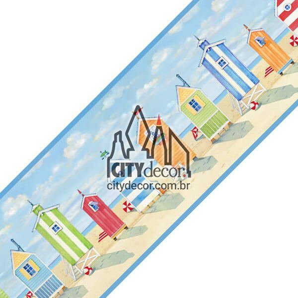 Faixa decorativa de parede cabanas de praia Faixa decorativa de parede cabanas de praia
