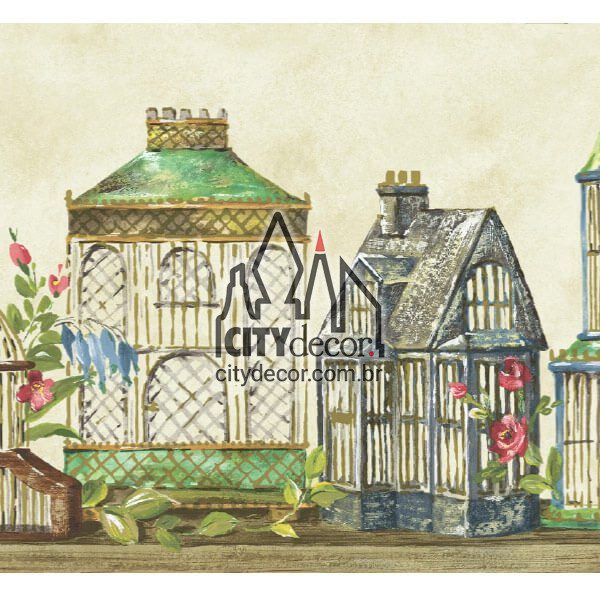 Faixa de parede casinhas de passarinho Faixa de parede casinhas de passarinho