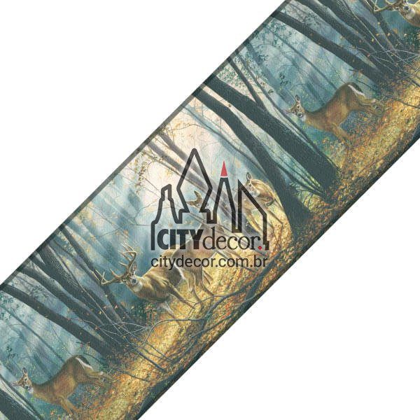 Faixa decorativa de parede Cervos na Floresta Faixa decorativa de parede Cervos na Floresta