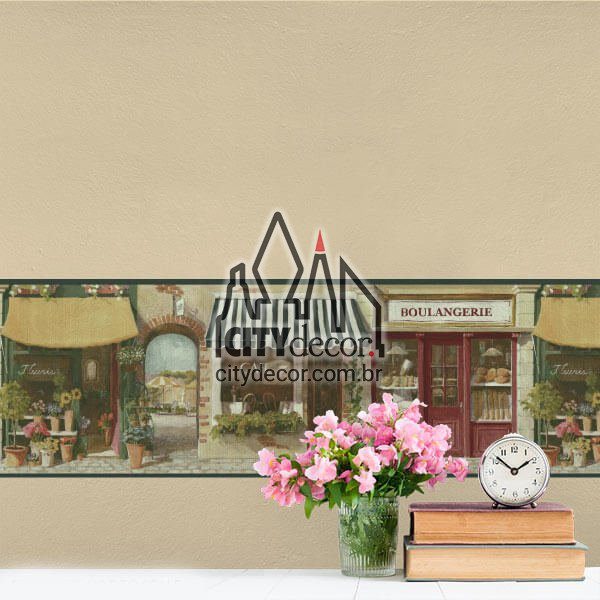 Faixa decorativa de parede Comércio em Paris Faixa decorativa de parede Comércio em Paris