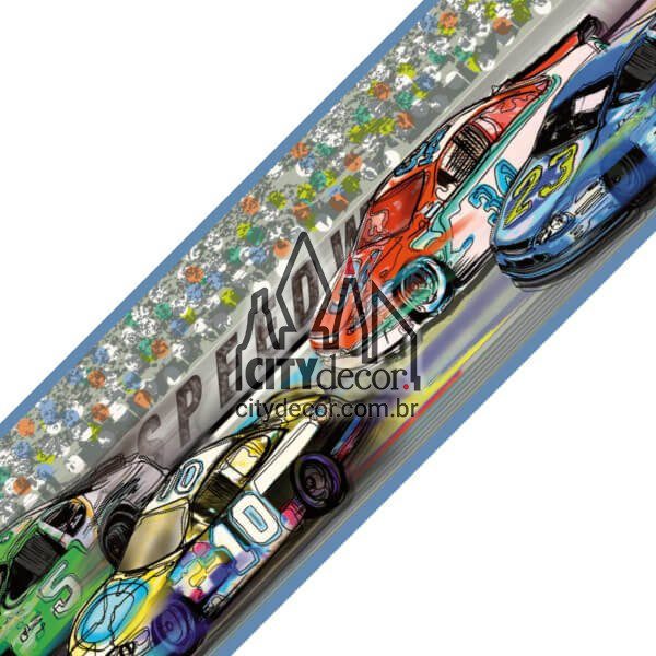 Faixa decorativa de parede corrida de carros Faixa decorativa de parede corrida de carros