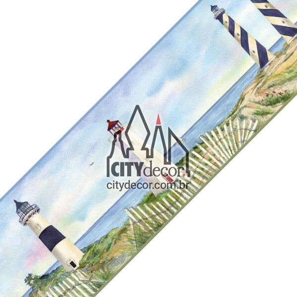 Faixa decorativa de parede Farol da Praia Faixa decorativa de parede Farol da Praia