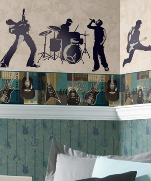 Faixa decorativa de parede Guitarras