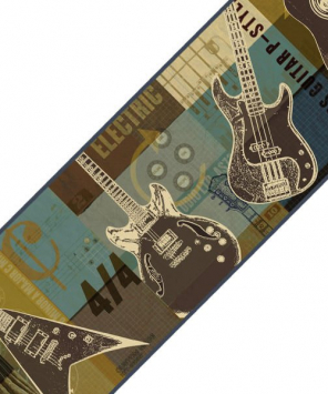 Faixa decorativa de parede Guitarras