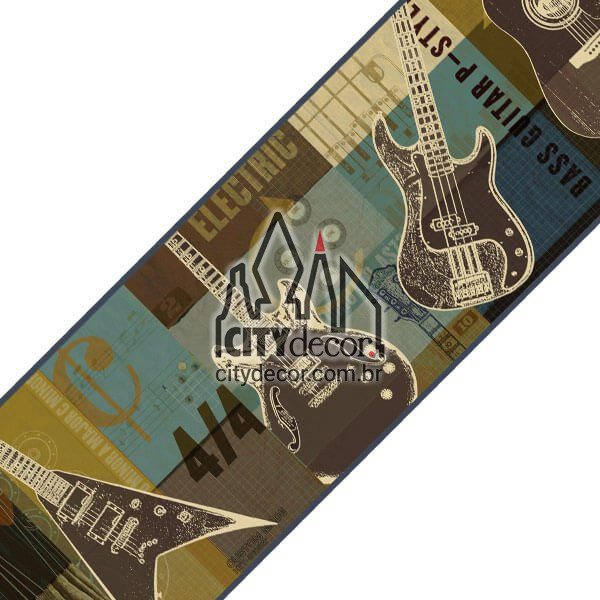 Faixa decorativa de parede Guitarras Faixa decorativa de parede Guitarras