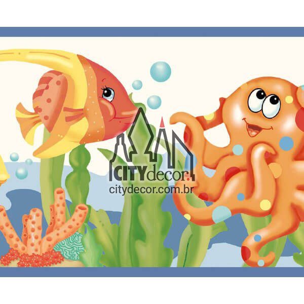 Faixa de parede infantil peixinhos coloridos Faixa de parede infantil peixinhos coloridos