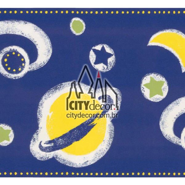Faixa decorativa infantil planetas e cometas Faixa decorativa infantil planetas e cometas