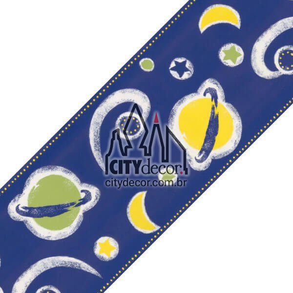 Faixa decorativa de parede infantil planetas e cometas Faixa decorativa de parede infantil planetas e cometas