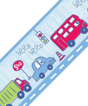 Faixa decorativa de parede infantil trânsito em Londres