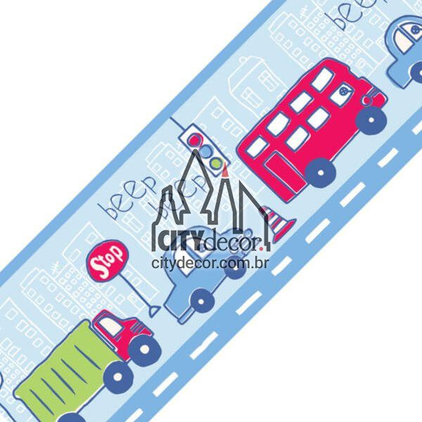 Faixa decorativa de parede infantil trânsito em Londres Faixa decorativa de parede infantil trânsito em Londres