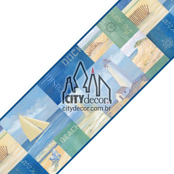 Faixa decorativa de parede A Praia Faixa decorativa de parede A Praia