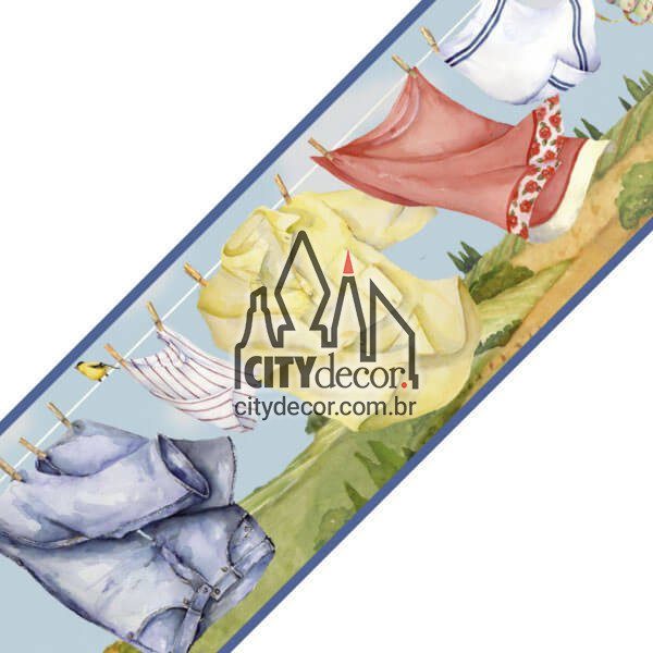 Faixa decorativa de parede roupas no varal Faixa decorativa de parede roupas no varal