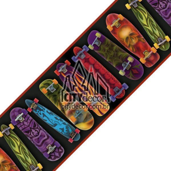 Faixa decorativa de parede skates Faixa decorativa de parede skates