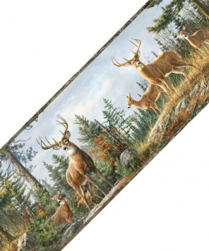 Faixa decorativa de parede Veados na Floresta
