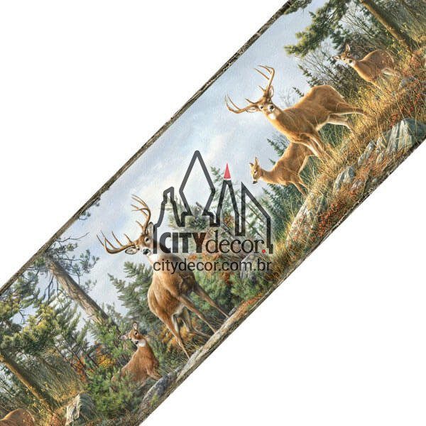 Faixa decorativa de parede Veados na Floresta Faixa decorativa de parede Veados na Floresta