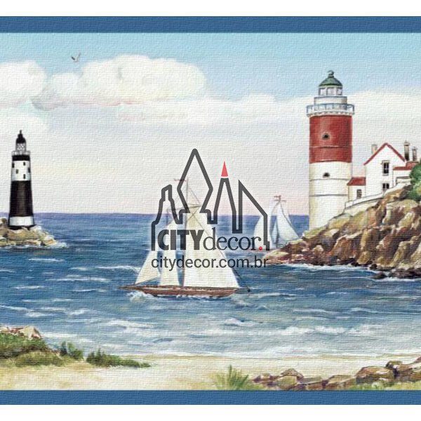 Faixa decorativa Veleiros e Faróis Faixa decorativa Veleiros e Faróis