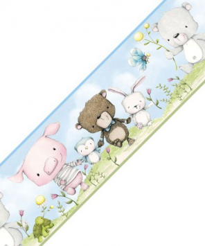 Faixa para quarto de bebê Desfile dos bichinhos