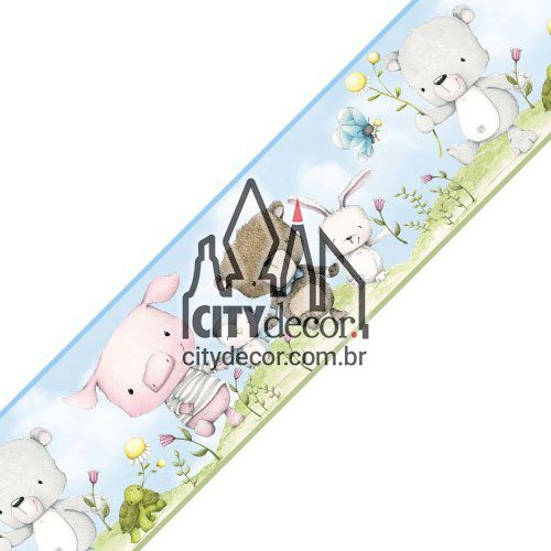 Faixa para quarto de bebê Desfile dos bichinhos Faixa para quarto de bebê Desfile dos bichinhos