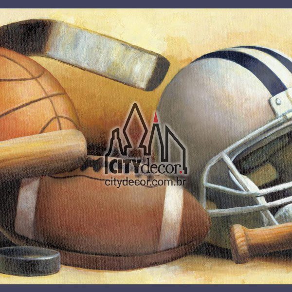 Faixa decorativa de parede esportes com bola