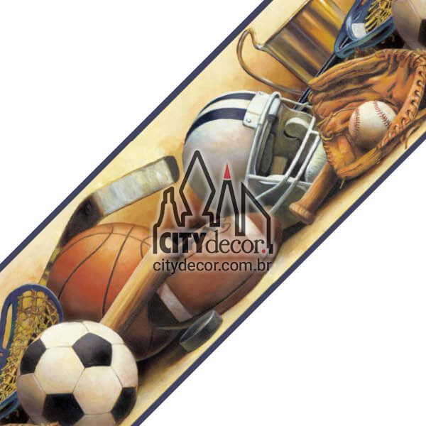 Faixa decorativa de parede esportes com bola Faixa decorativa de parede esportes com bola