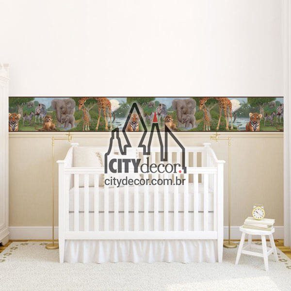 Faixa de parede bichinhos filhotes na Selva Faixa de parede bichinhos filhotes na Selva