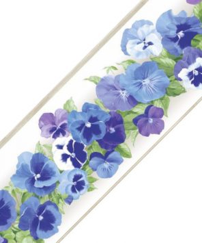 Faixa decorativa floral amor-perfeito azul