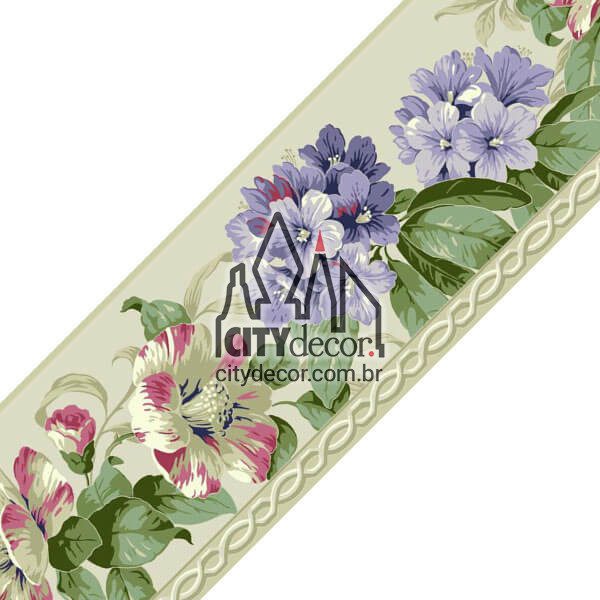 Faixa decorativa floral azaleia - lilás Faixa decorativa floral azaleia - lilás