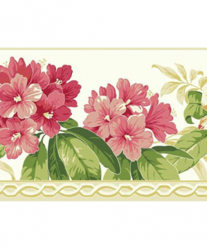Faixa de parede floral azaleia - rosa