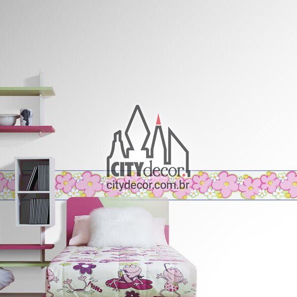 Faixa de parede floral beijinho Faixa de parede floral beijinho