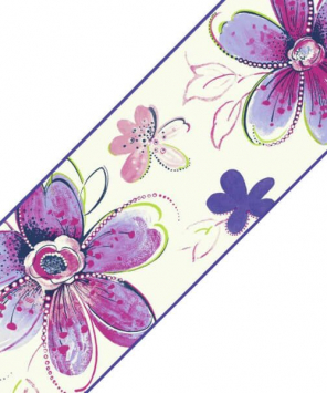 Faixa decorativa floral boho - lilás