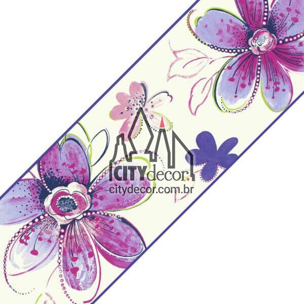 Faixa decorativa floral boho - lilás Faixa decorativa floral boho - lilás