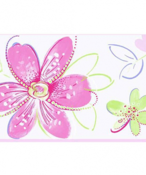 Faixa decorativa de parede floral boho - rosa