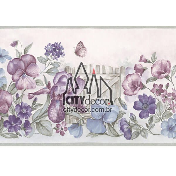 Faixa de parede floral cerca do jardim Faixa de parede floral cerca do jardim