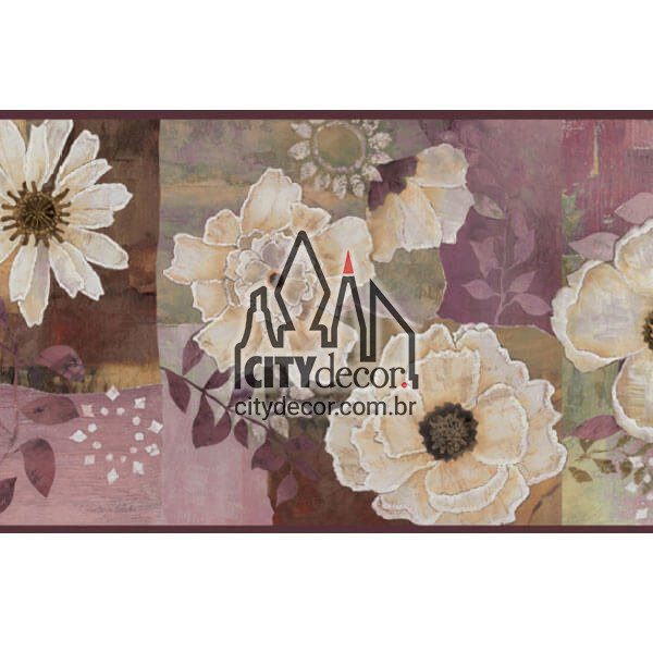 Faixa de parede floral gardênias - rosa