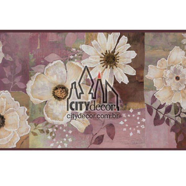 Faixa de parede floral gardênias - rosa Faixa de parede floral gardênias - rosa