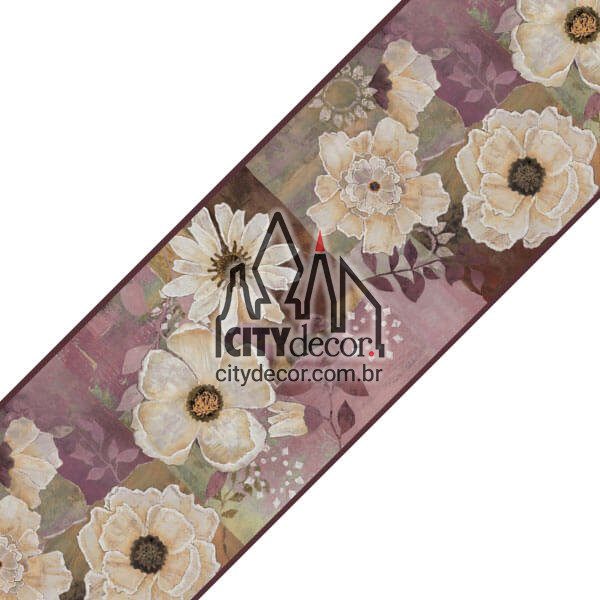 Faixa decorativa floral gardênias - rosa Faixa decorativa floral gardênias - rosa