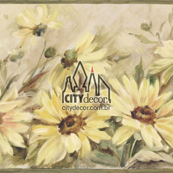 Faixa decorativa de parede floral Girassol