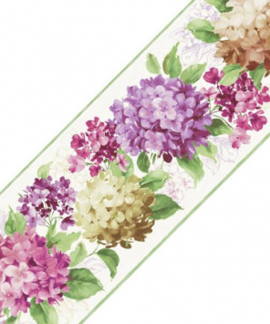 Faixa decorativa floral hortênsia - lilás