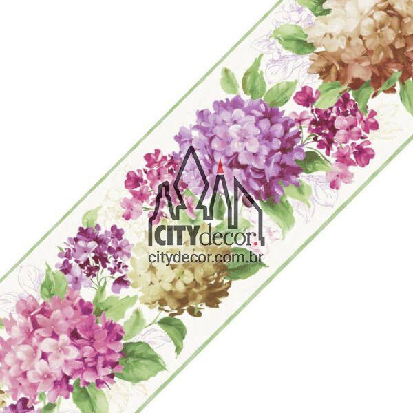 Faixa decorativa floral hortênsia - lilás Faixa decorativa floral hortênsia - lilás