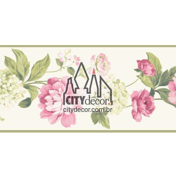 Faixa de parede floral peônias