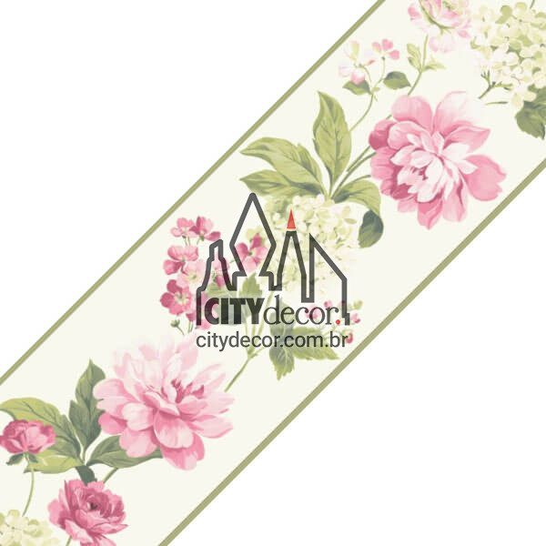 Faixa decorativa floral peônias Faixa decorativa floral peônias