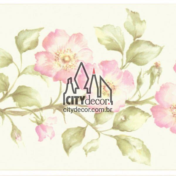 Faixa decorativa de parede floral rosa selvagem Faixa decorativa de parede floral rosa selvagem