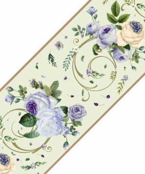Faixa decorativa floral rosas azuis