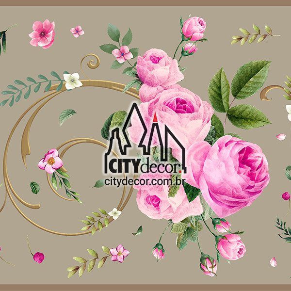 Faixa decorativa floral buquê de rosas Faixa decorativa floral buquê de rosas